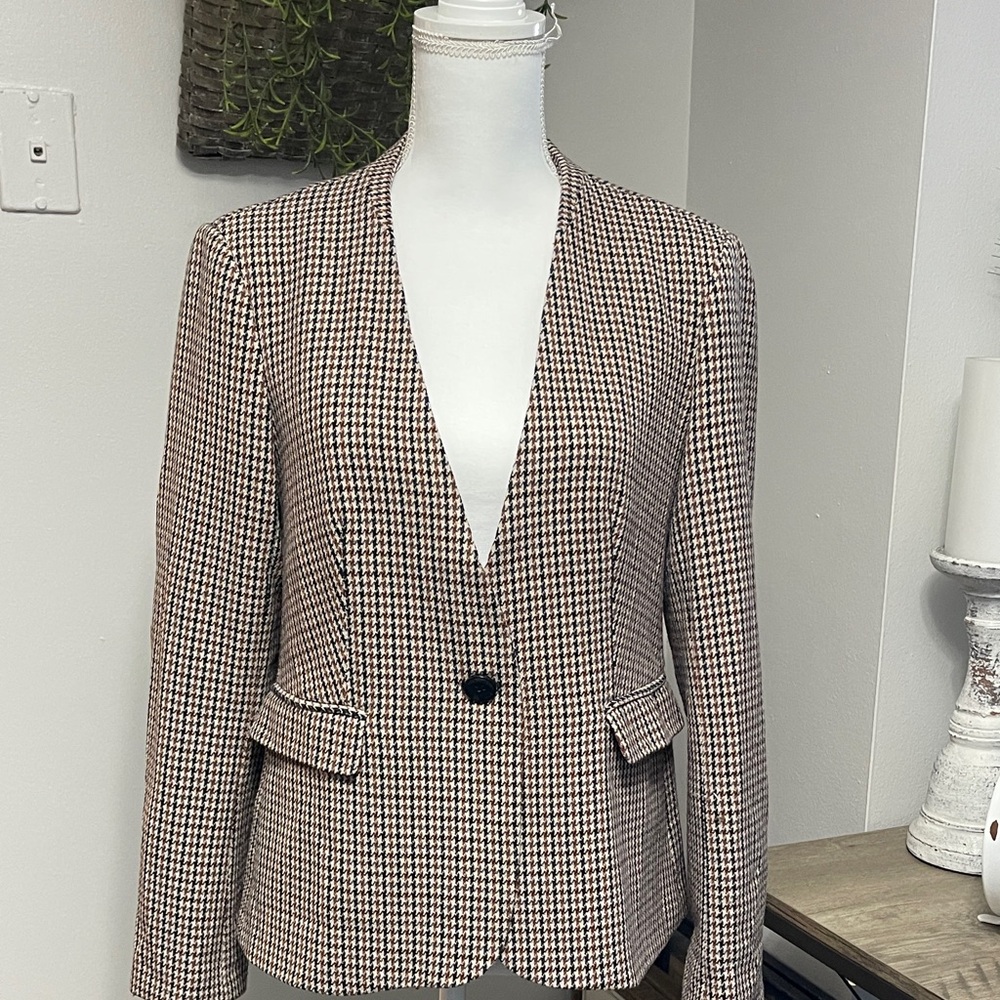Premise Studio Multicolor Houndstooth Blazer - image 1